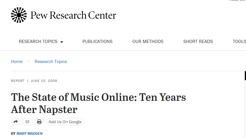 Paw research center the state of music online