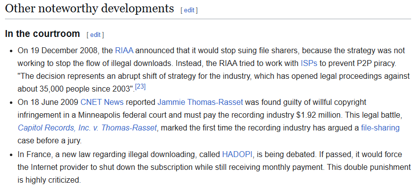 Other noteworthy developments Wikipedia screenshot